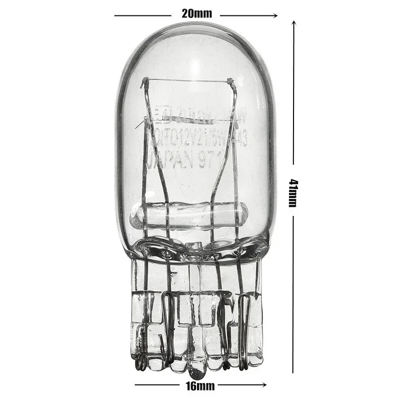 Lâmpada de halogênio de vidro transparente, lâmpada diurna, luzes de giro DRL, lâmpadas de cauda de freio, 7443, 3800K, T20, W21, 5W, 2Pcs