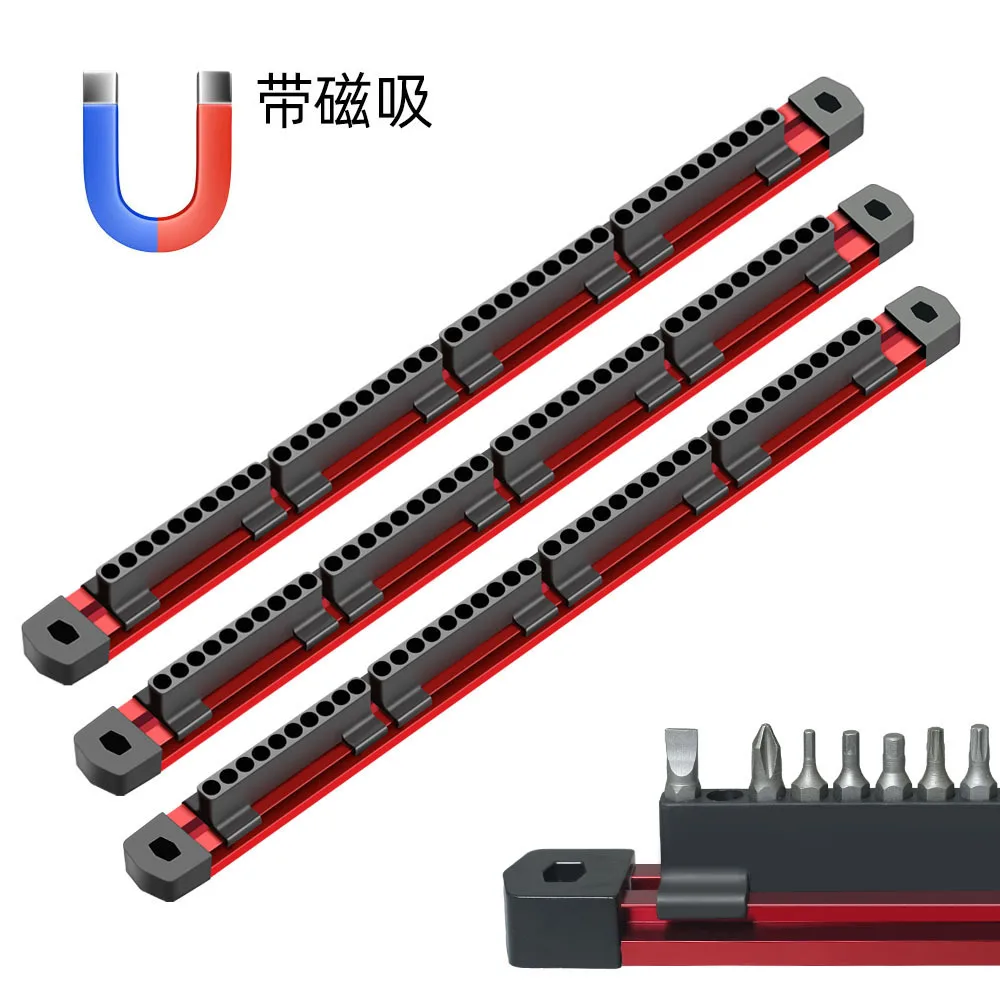 40-hole sleeve type batch head storage rack magnetic drill holder tool organizer, 40-hole suitable for electrical tool accessori