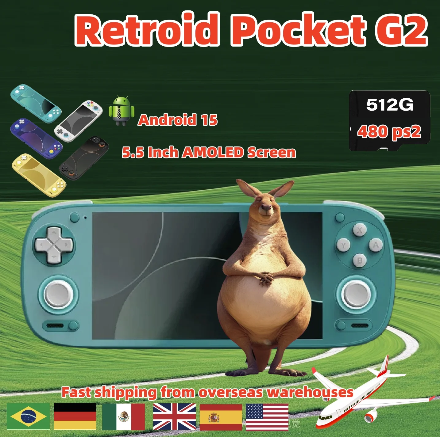 Ayn Odin 2 pro Handheld Game Console Odin 2 Base IPS Screen 8G+128G Android13 512G Bluetooth Portable Console PSP ps2 IPS LCD Sc