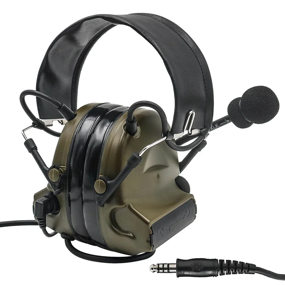 Tactical COMTA 2 Headset Active Hearing Protection Shooting Hunting COMTA II Headphones & Tactical U94 Ptt for Baofeng Radio