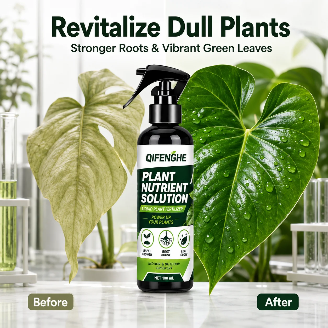 Universal Liquid Plant Fertilizer 100ml Plant Food Root Booster for Strong Roots Green Leaves Healthy Growth Indoor Outdoor Care