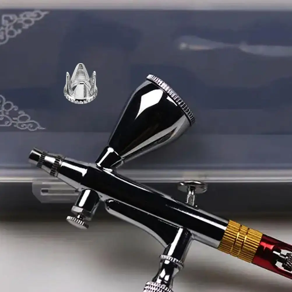 2Pcs Airbrush Accessories Stainless Steel Nozzles Cap Replacement Durable Precision Spraying Versatile Nail Kit