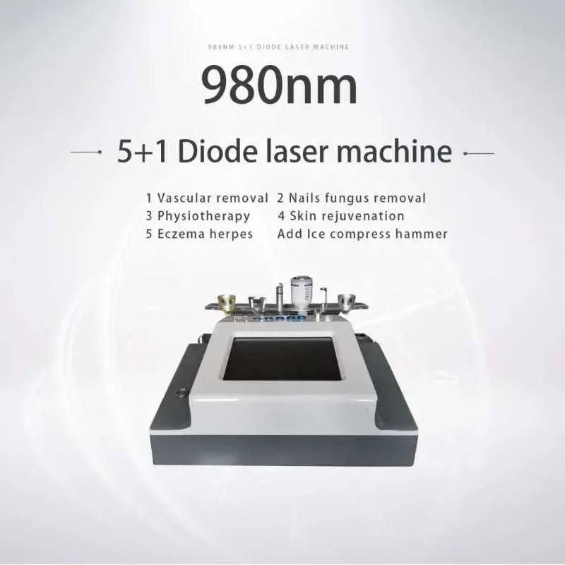 30W 6 In 1  Spider Vein Removal 980nm Machine Nails Fungus Treatment Physiotherapy 980 Nm  Device