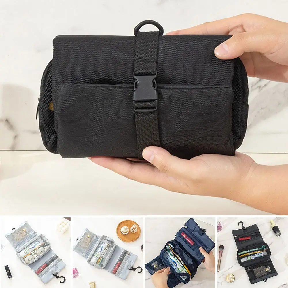 With Hook Foldable Toiletry Bag 3-in-1 Detachable Travel Washing Bag Waterproof Large Capacity Cosmetic Storage Bag Bathroom