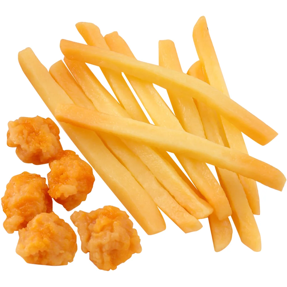 Faux modèles de frites en PVC pour filles, présentoir alimentaire, collation réaliste, jouets de simulation, simulation surprise, 15 pièces