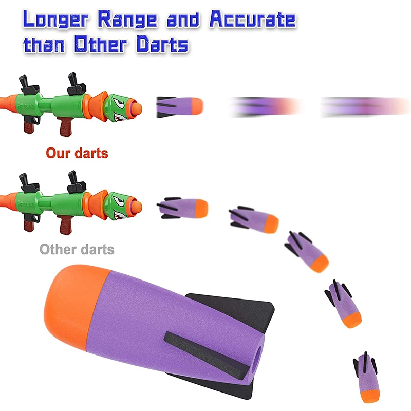 Juego de dardos de repuesto de cohete para niños, pistolas de juguete de balas de espuma, Compatible con Nerf Mega, juegos al aire libre, Fortnite Blaster, 3 piezas