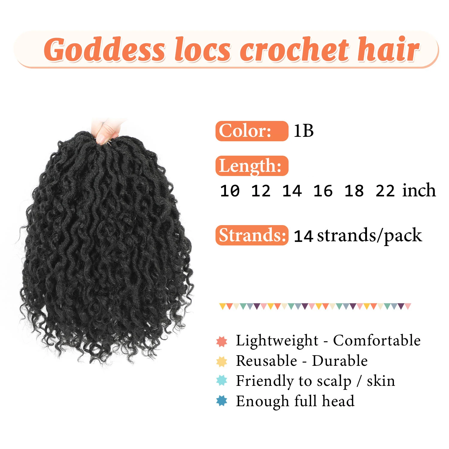 Goddess Locs Crochet Hair 10-22 Inch Faux Locs Crochet Hair Black Women PreLooped Boho Locs Synthetic River Locs with Curly Ends image 2