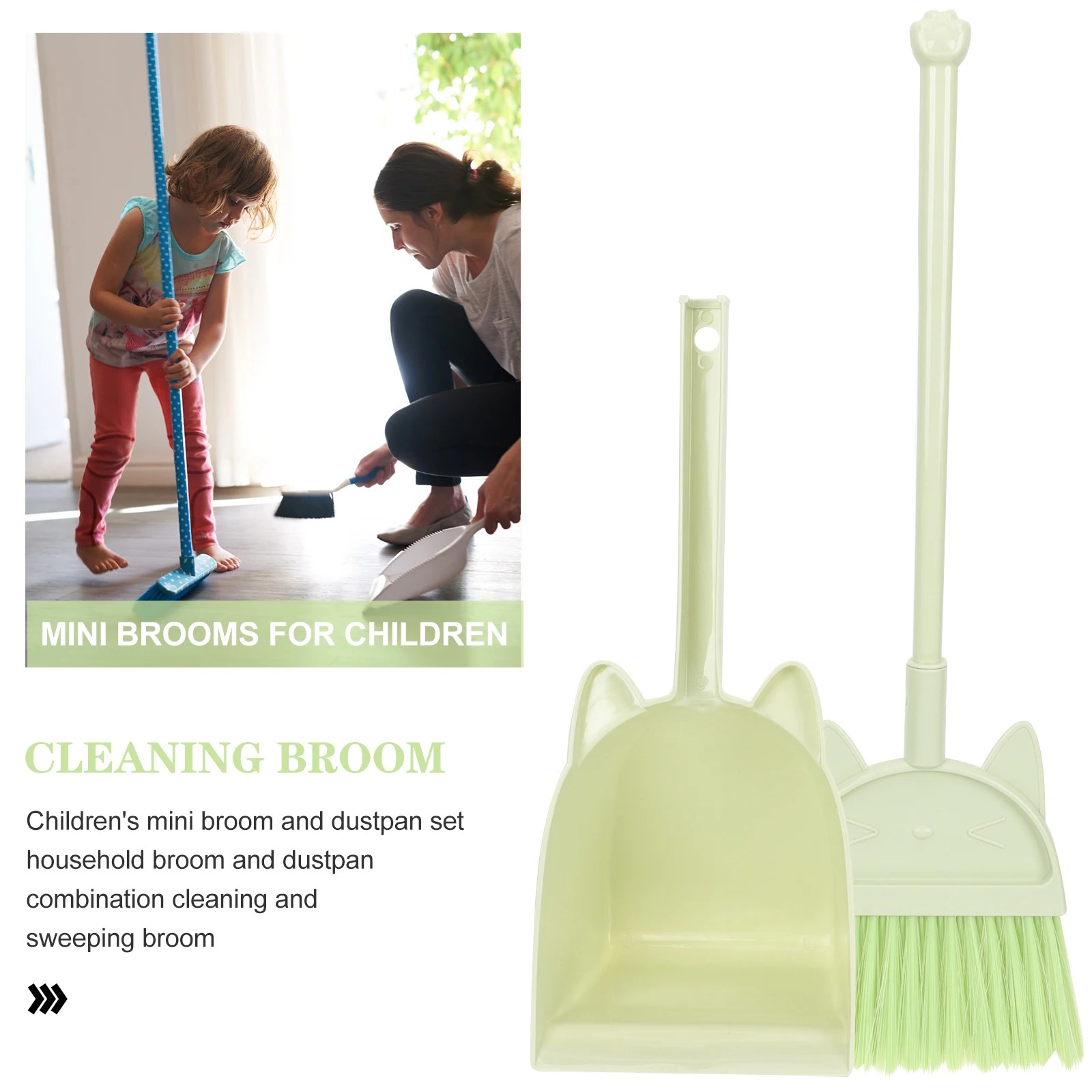 

Children's Broom Set Dust Pan Small Kids Dustpan Plastic and Toddler Baby Toy Sweeper or