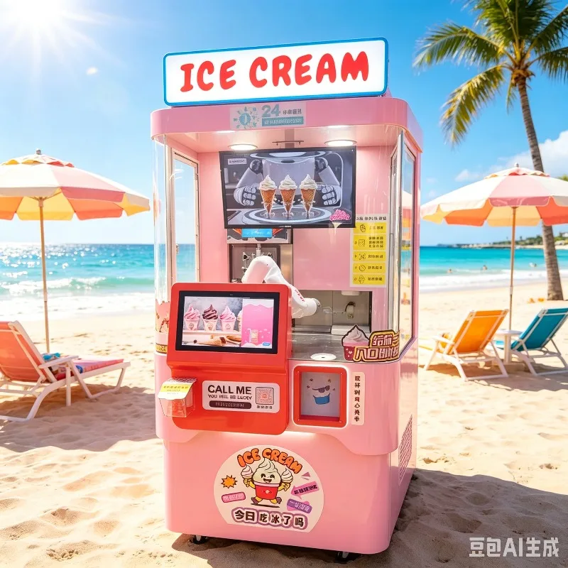 2026 New FL Custom 24-Hour Dobot Collaborative Robot Metal Ice Cream Vending Machine Kiosk 24-Hour Robot Robotic Ice Cream Maker