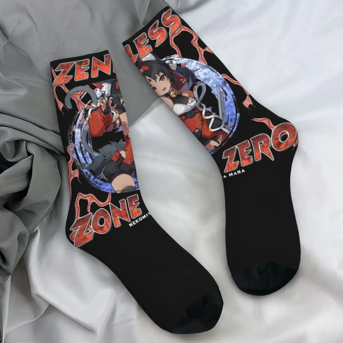 Men's Socks Zenless Zone Zero Nekomiya Mana Stockings Winter Vintage Breathable Socks Design Running Anti Slip Socks