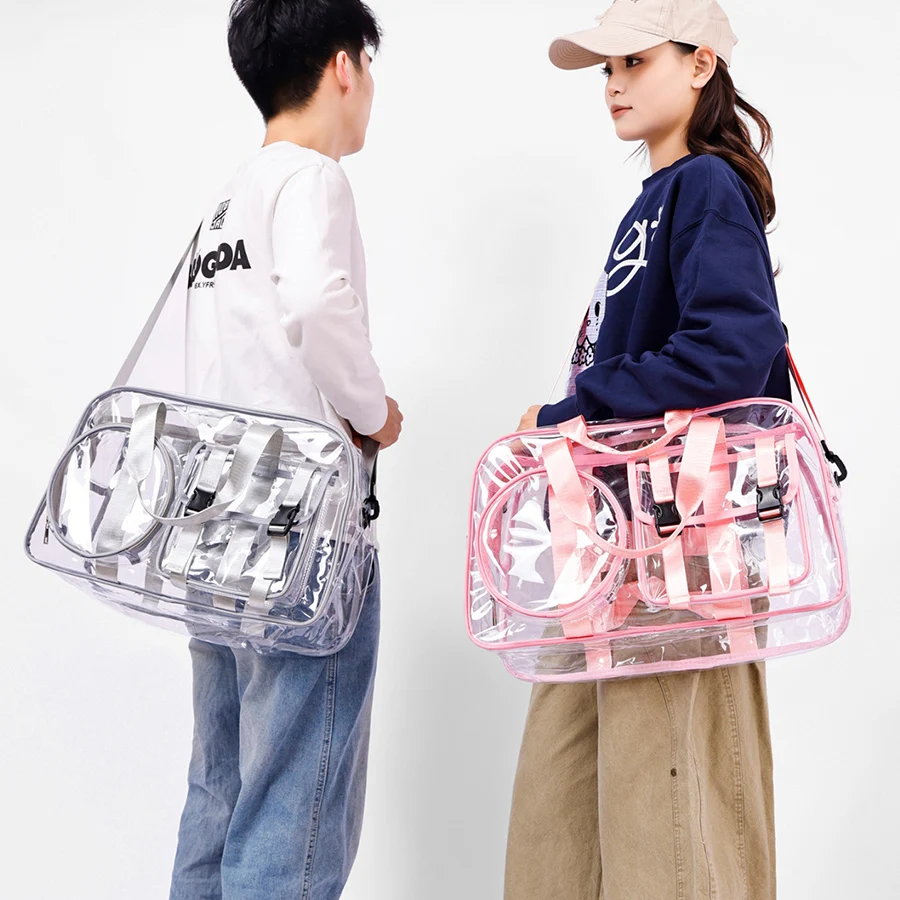 Pvc Transparent luggage Shoulder Bag Unisex Summer Large Portable Crossbody Bags Dust-proof Bag Waterproof Travel Outdoor Sports