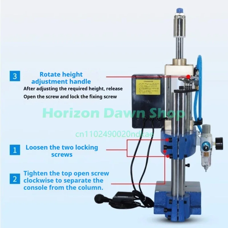 DT-63 Bench Pedal Pneumatic Press Small Adjustable Mechanical Press Pneumatic Machinery Punching Printing Machine 110V/220V