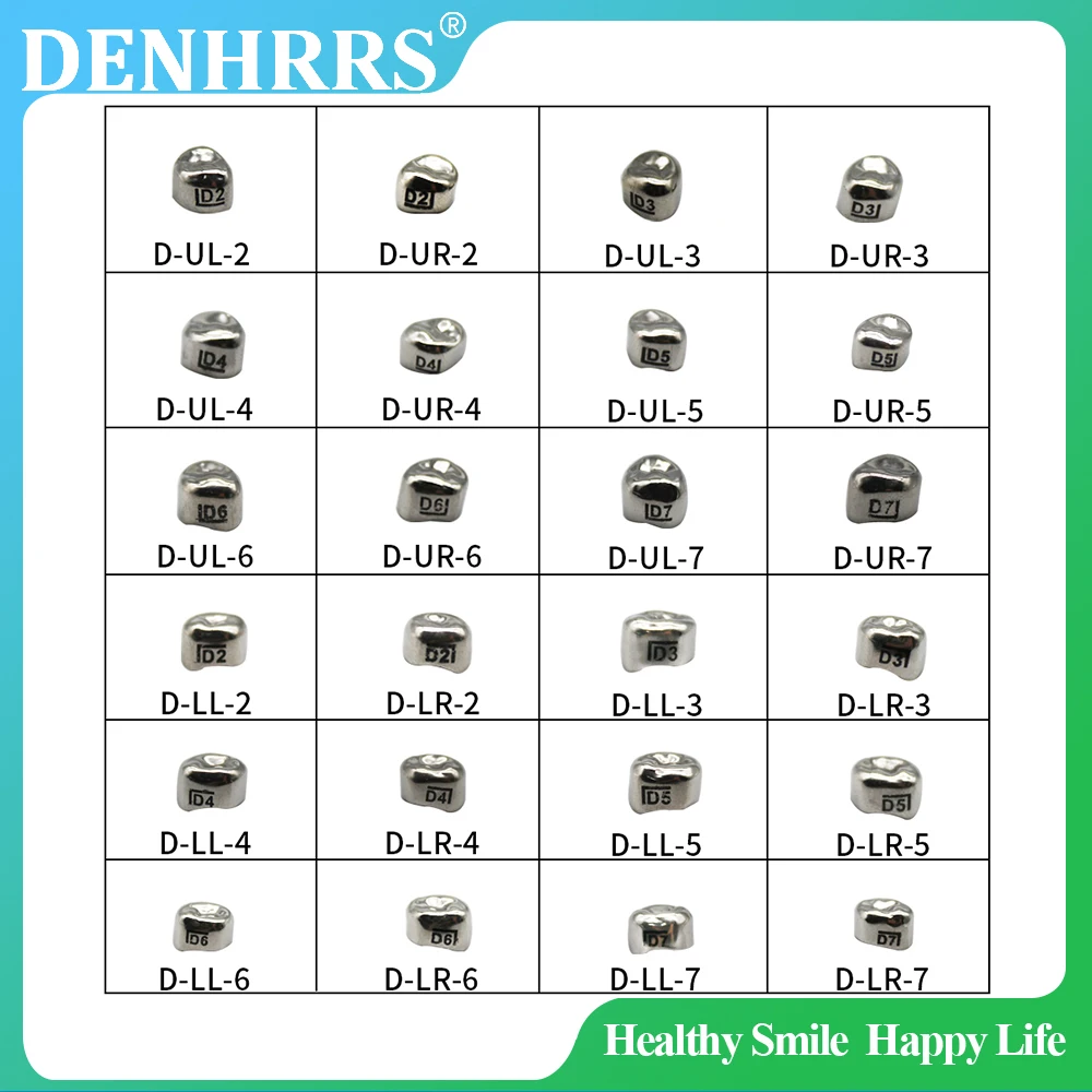 Orthodontic Dental Kids Crown Stainless Steel Primary Molar Crown Preformed Metal Crown
