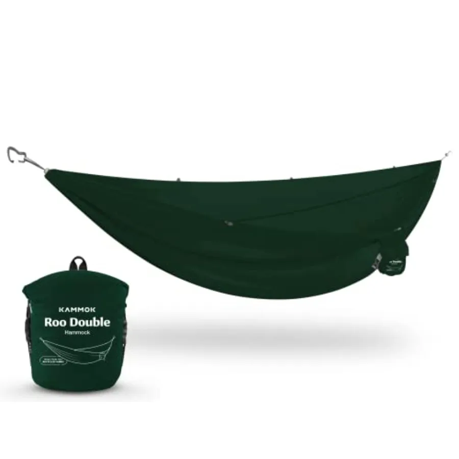 Roo Double Hammock Made from Strong 100 Recycled Water Resistant Ripstop Fabric Comfortable Packable Lightweight with Lifetime