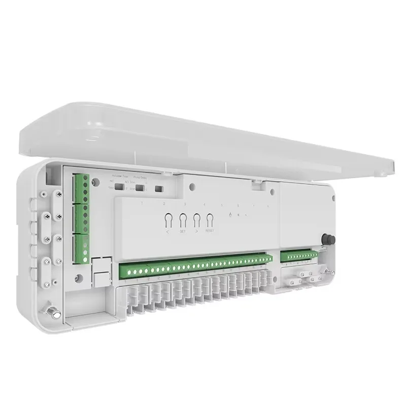 

Manifold Underfloor Heating System Wireless and Wired 8 Zone Central Wiring Unit Floor Heating Parts Hydronic Heating Control