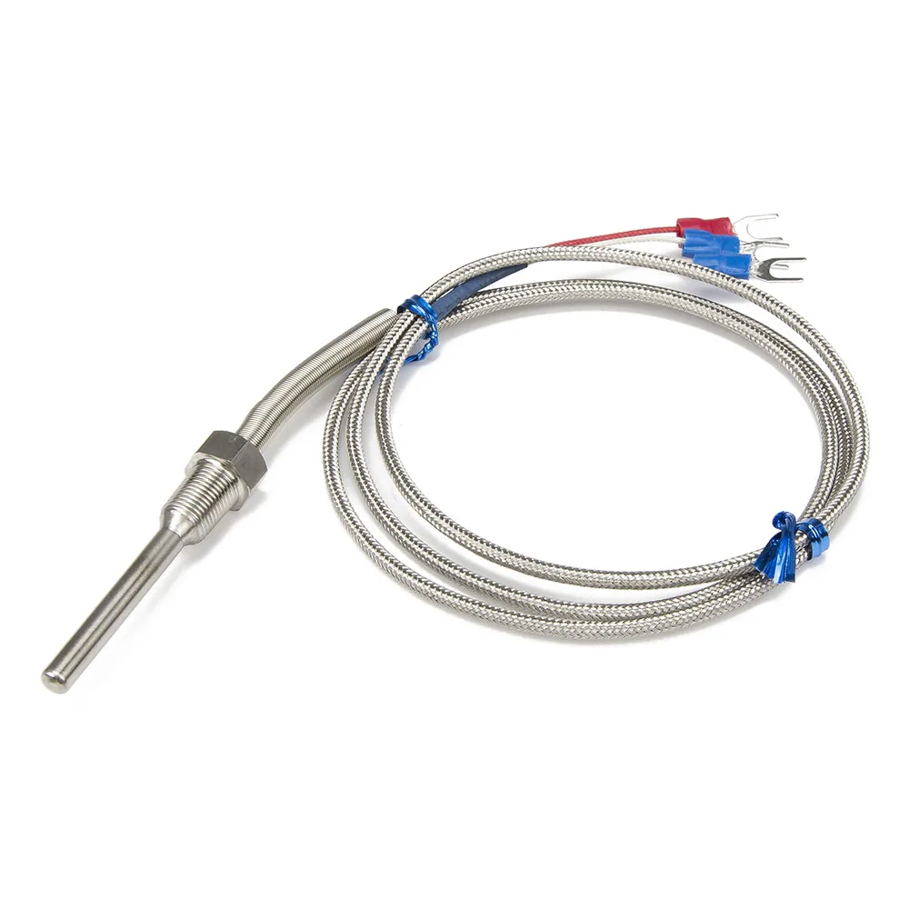 FTARP09 PT100 type 1m metal braided cable 50mm probe head RTD temperature sensor 1/8 1/4 3/8 1/2 3/4 inch thread