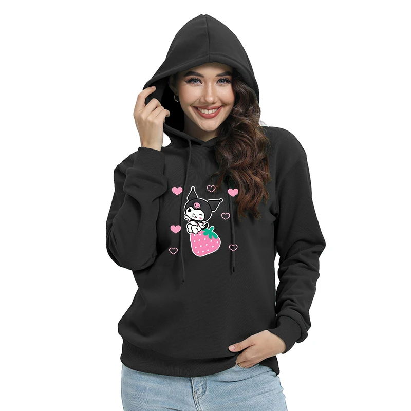 

Hoodie Pullovers Start Of School Season Sweatshirts sweater Hoodies Clothes Long Sleeves Women Cute Ladies Top Kuromi Clothing