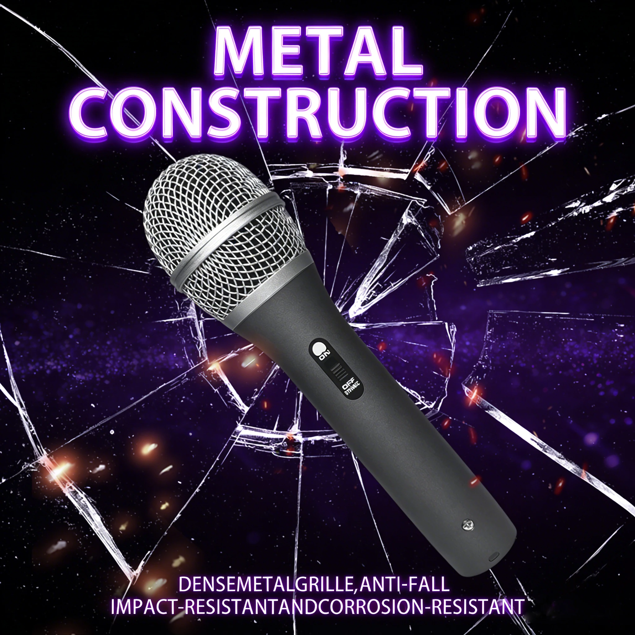 Professional Wired Dynamic Microphone With Switch Cardioid Mic XLR to 1/4 Handheld Microphone for Karaoke Stage Singing Church