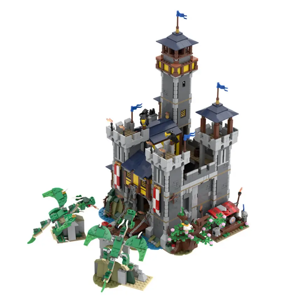 Castle and Attack of the Dragons Model Building Toys 2427 Pieces MOC Build