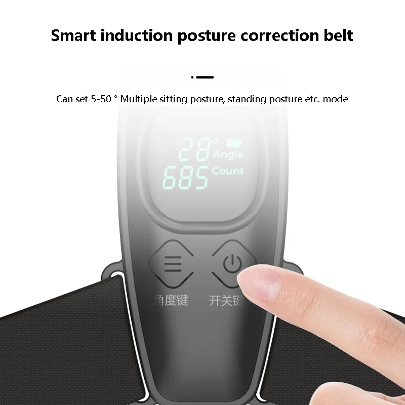 Custom Angle Smart Posture Correction Belt For Adult&Children Correct Hunchback Spine Posture Corrector Upper Back Brace Black