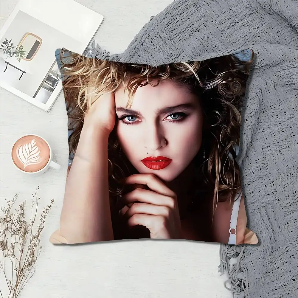 Singer M-Madonnas-S Pillow Cases for Bedroom Living Room Sofa Home Decor Polyester Cushion Cover with Zipper