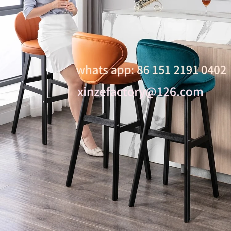 Customizable Bar Chair Light Luxury Comfortable Back Ergonomic Home Restaurant