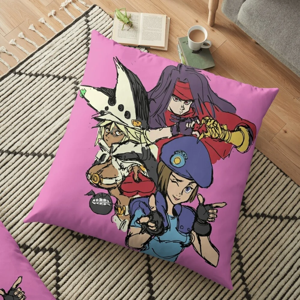 Guilty Gear The Valentines Resident Evil Final Fantasy Ggx Print Pillow Cover Sofa Cushion Cover Living Room Bedroom Decor