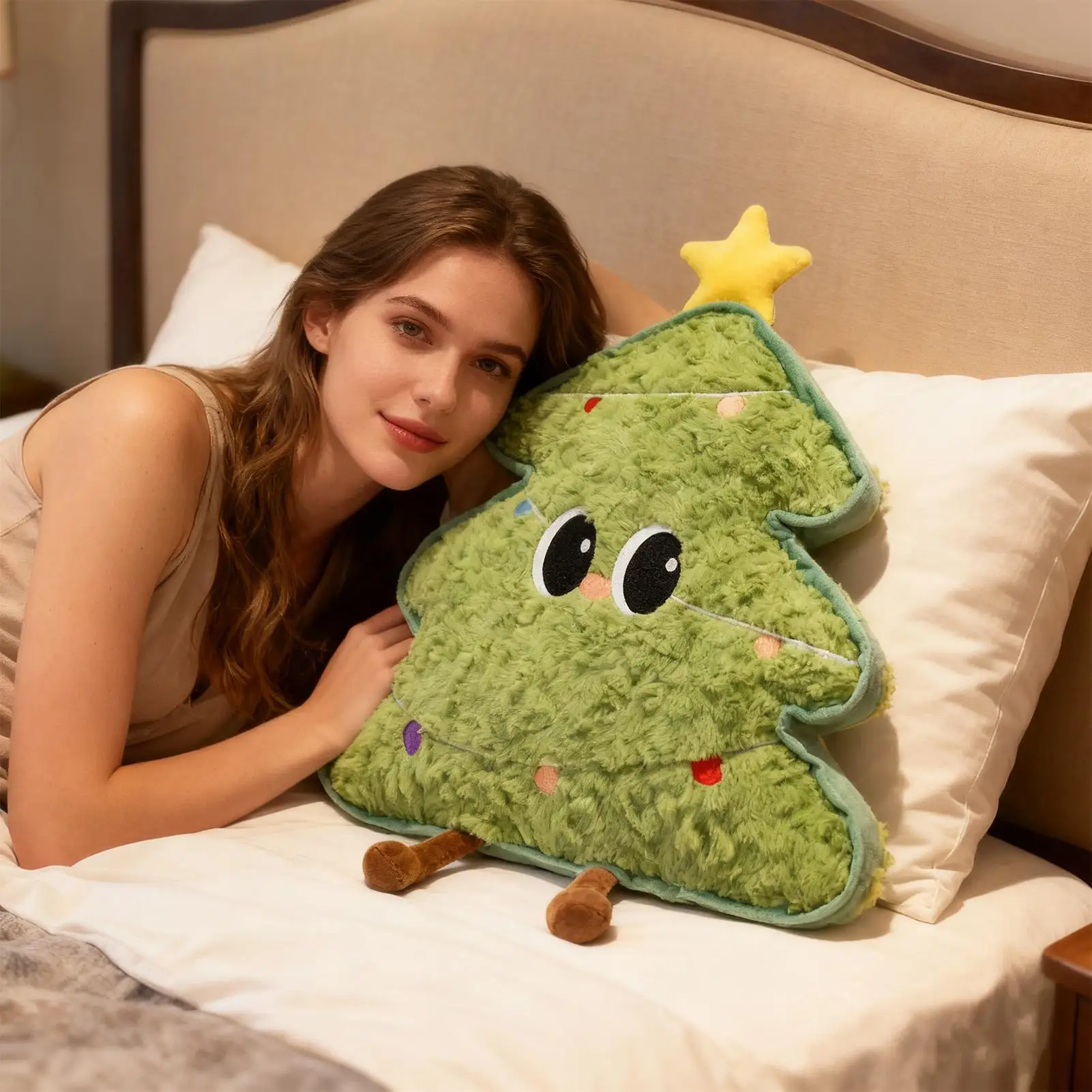 

Gingerbread Plush Pillow Soft Cute Christmas Tree Home Decor Christmas Throw Pillows For Snowman New Year Holiday Reading