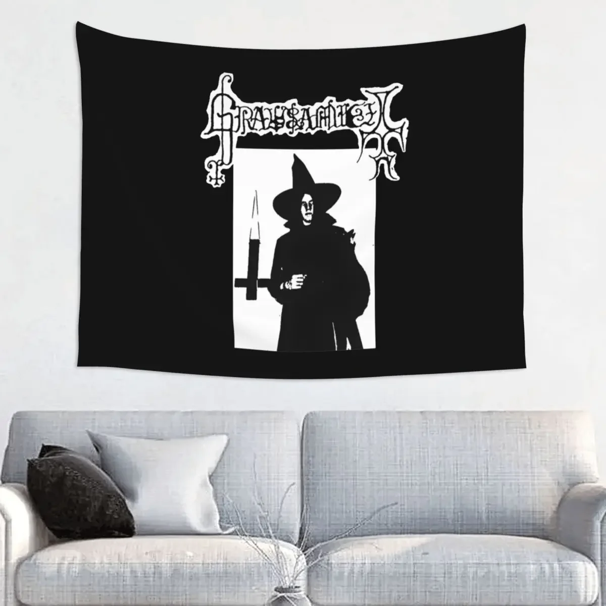 

Grausamkeit Satan Tapestry Bohemian Polyester Wall Hanging Black Metal Wall Decor Yoga Mat Witchcraft Wall Tapestry