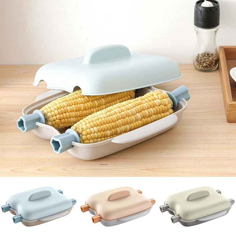 AU-Microwave Corn Steamer, Microwave Corn Steamer With Lid And Handle, Food Grade Steamer, Kitchen Dormitory Tools