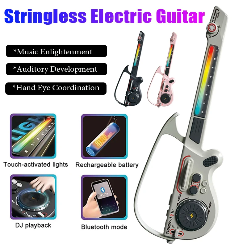 جيتار كهربائي بدون سلسلة، متعدد الوظائف، خلاط موسيقى DJ مع بلوتوث، هدايا عيد ميلاد للأطفال، أدوات تعليم الموسيقى والجيتار #2