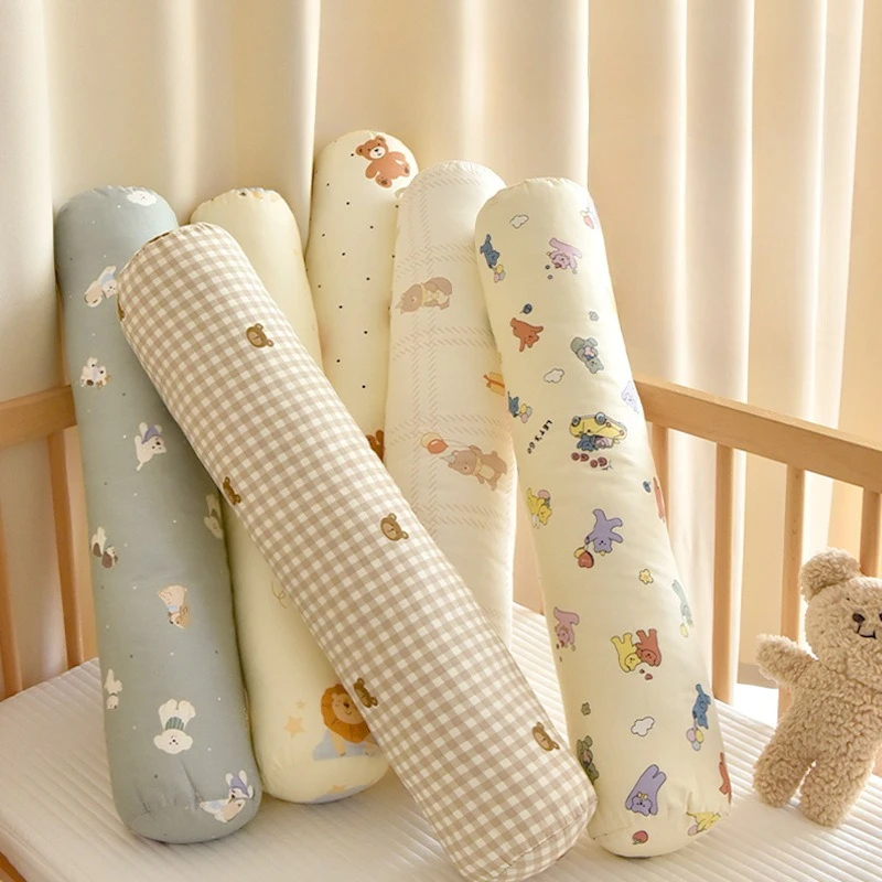 

60cm Cute Cartoon Newborn Bumpers Soft Cotton Infant Baby Comfort Pillow Anti-collision Soft Column Toddler Protection Pillow