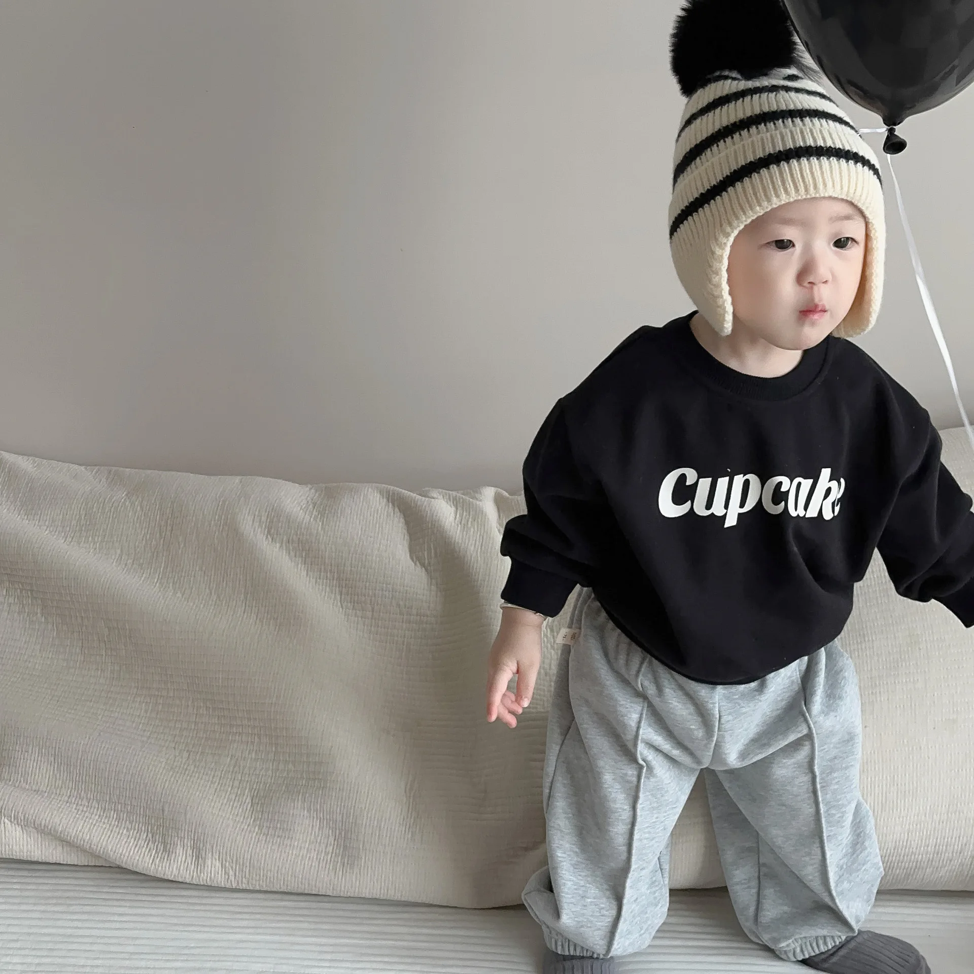 2024 Autumn New Baby Long Sleeve Clothes Set Boys Girls Letter Print Sweatshirt + Pants 2pcs Suit Infant Toddler Casual Outfits