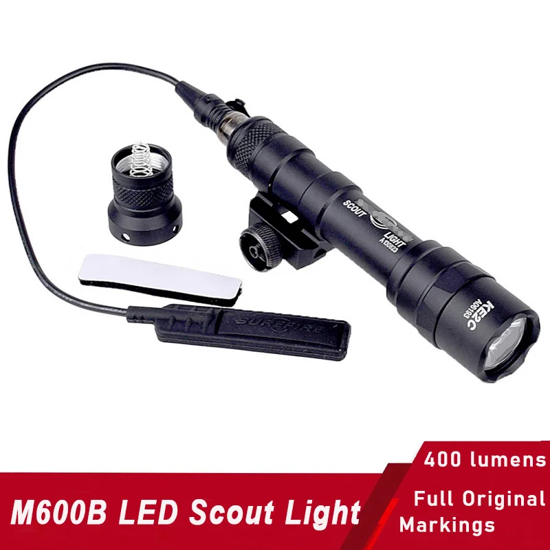 

M600B Tactical Scout Light AR15 Rifle White Lights LED Ultra Output Hunting Flashlight Spotlight SF M600 Aluminum