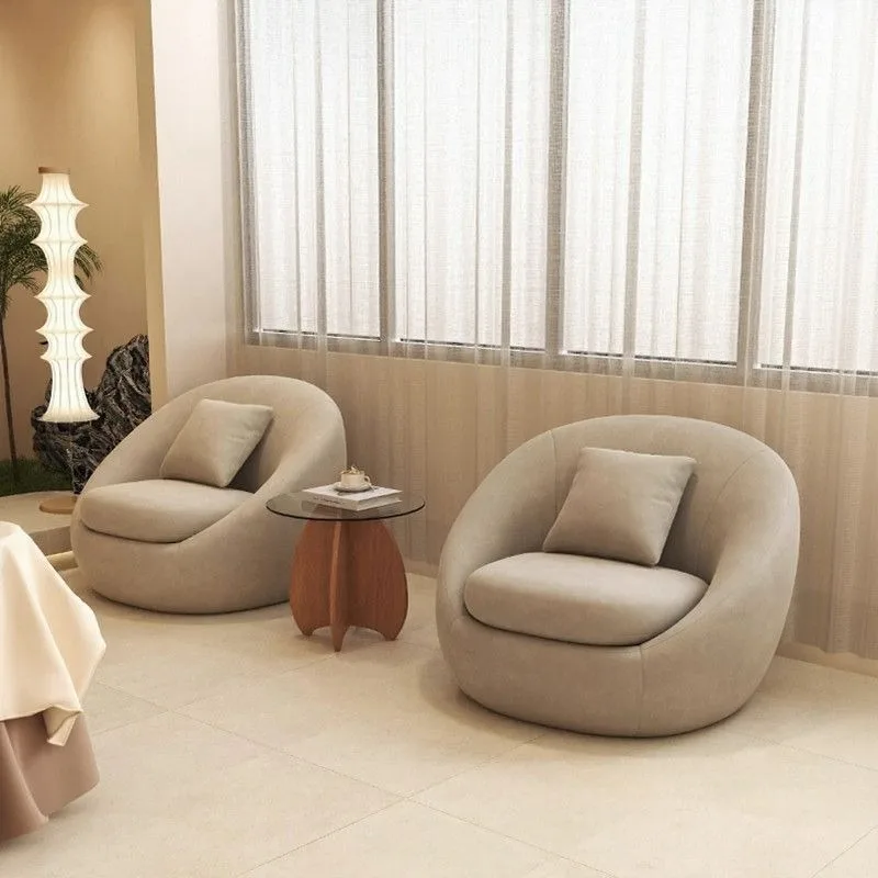 Single sofa chair, green minimalist bedroom living room leisure balcony cream style beauty salon reception lounge area chair