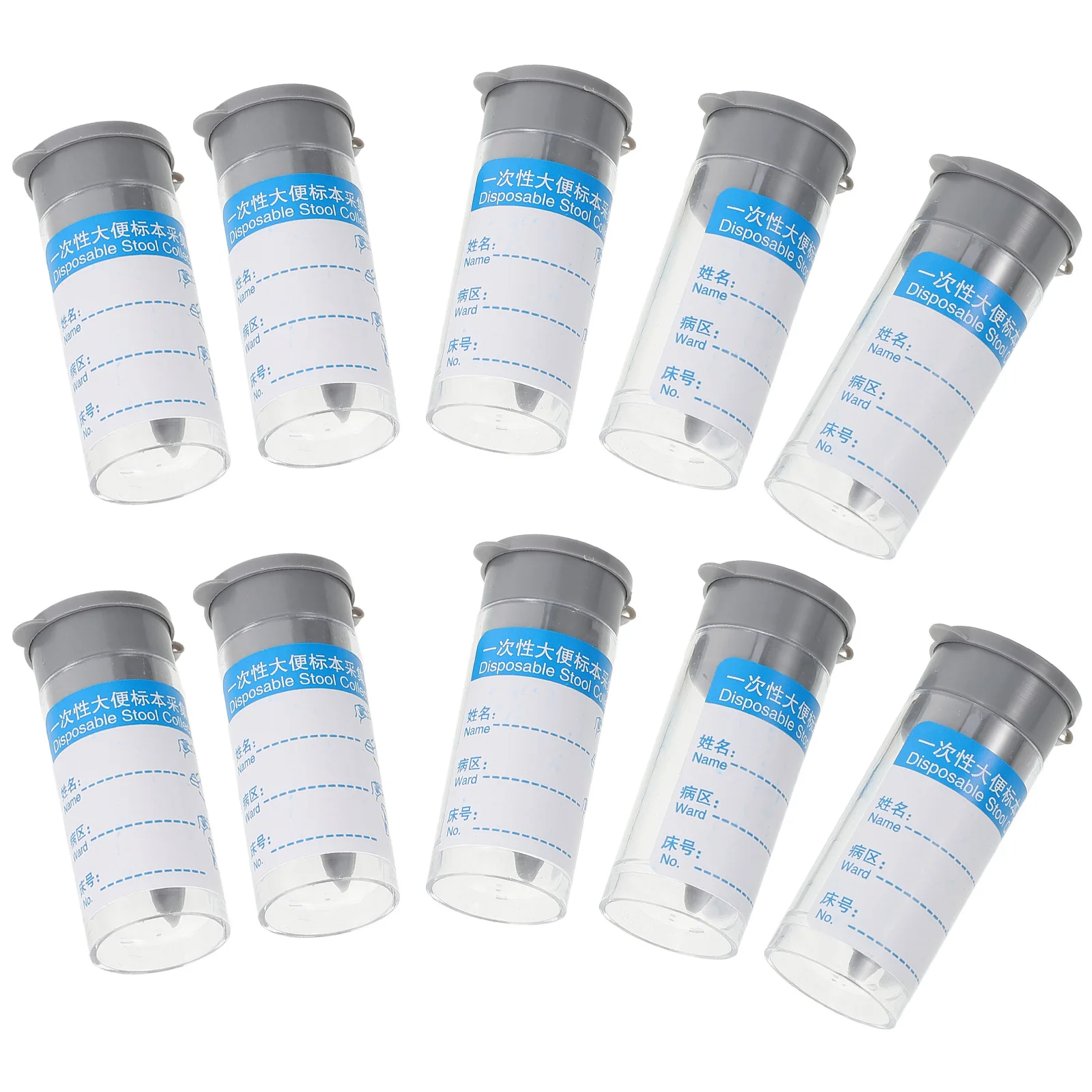 

10 Pcs Sample Cup with Lid Plastic Sampling Cups Specimen Temp Pp for Testing Stool Containers Lids
