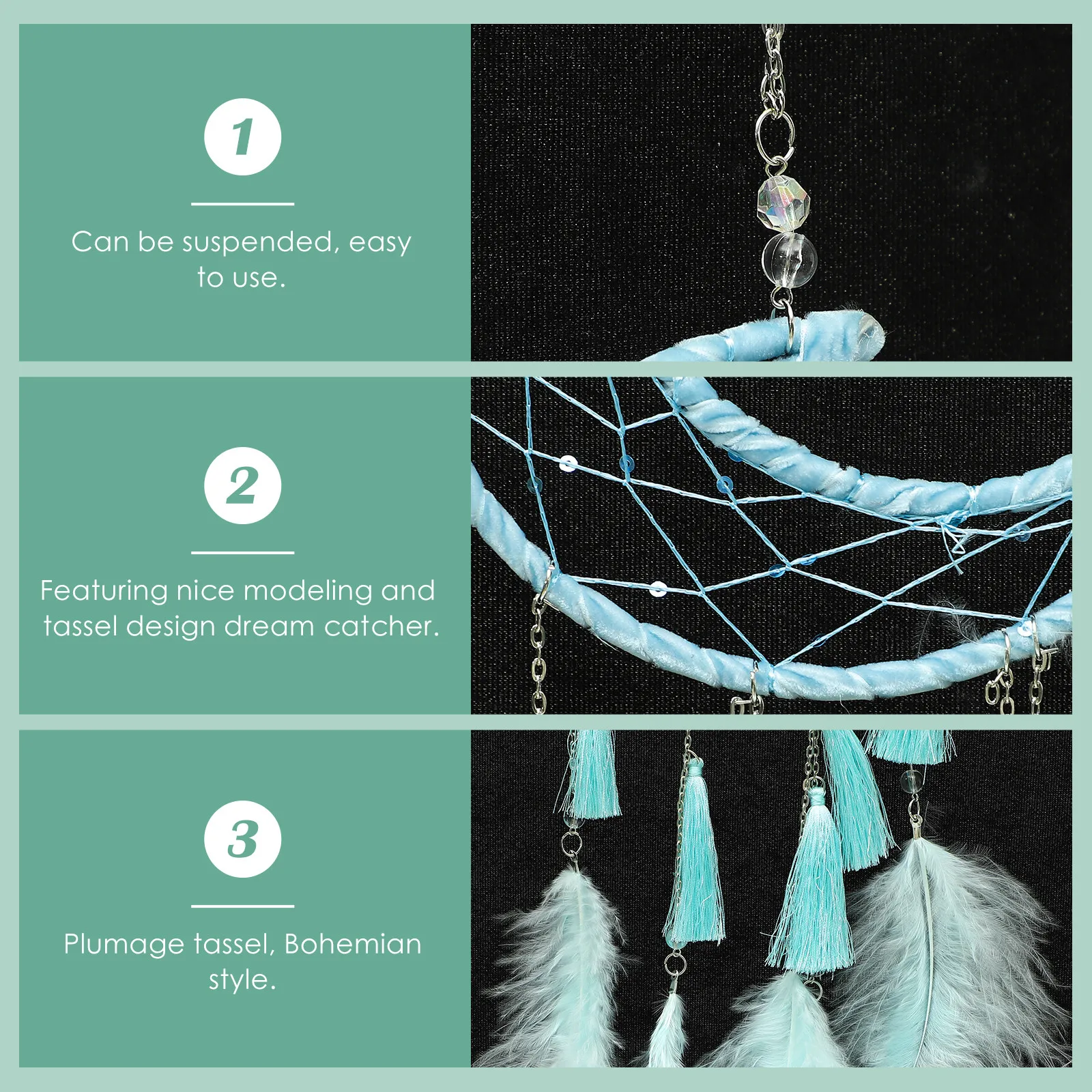Woven Dream Catcher Rustic Wall Hanging Decorative Tassel Ornament Boho Macrame Wall Hanging Tapestry Bedroom Nursery Office