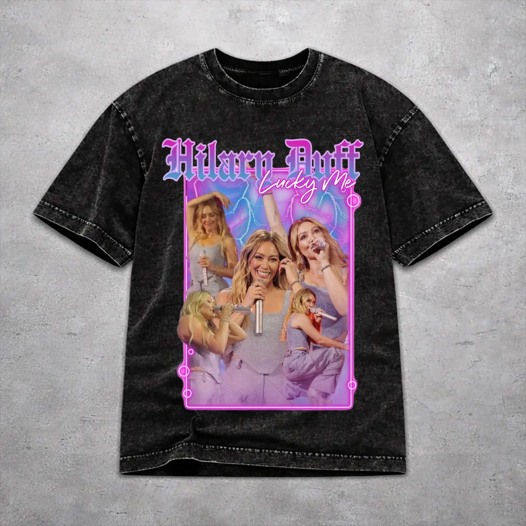Men Women Wased T-shirts Hilary Duff Lucky Me Tour 2026 Printed T Shirt Merch Oversize  Tee Shirt