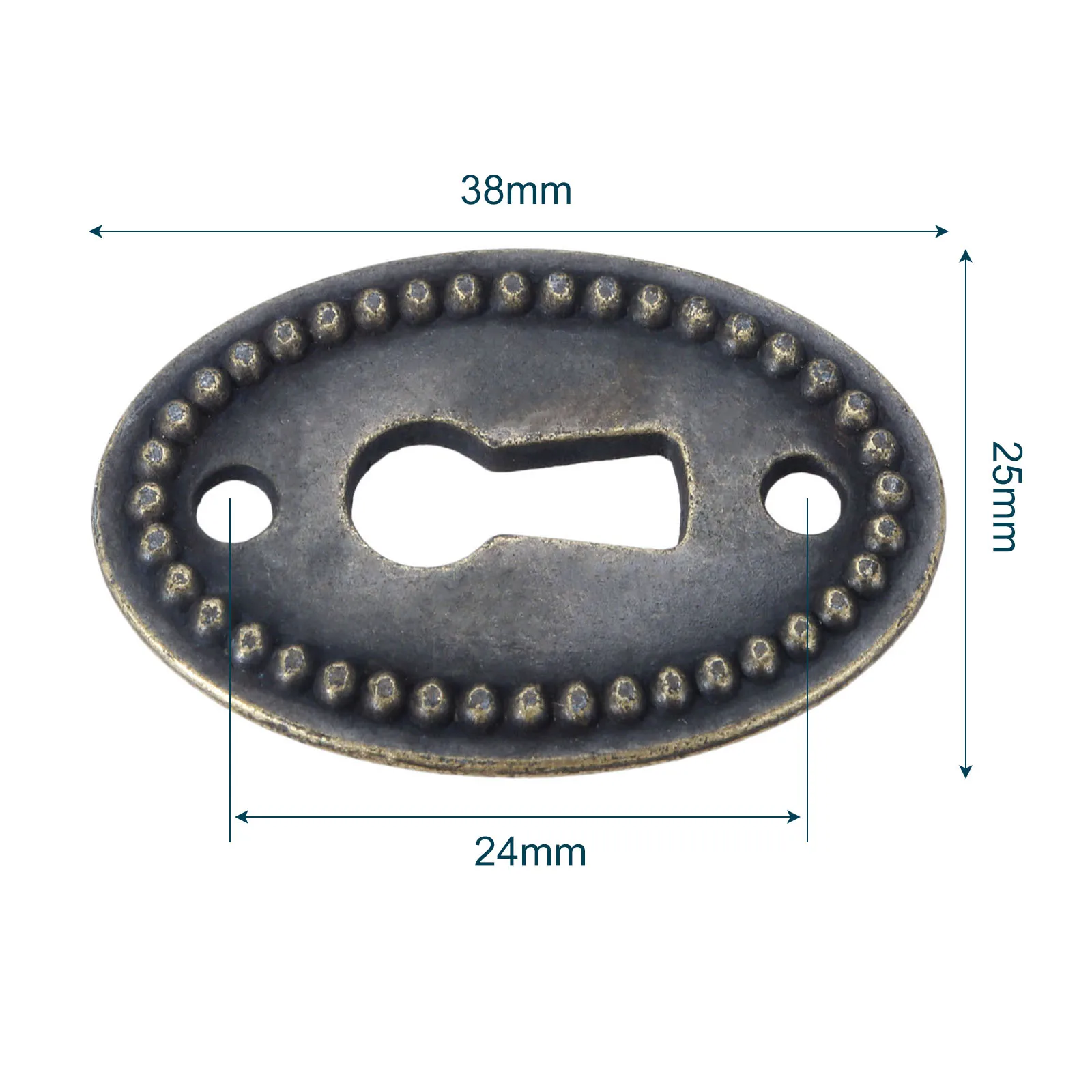 20pcs/lot Oval Stamped Antique Brass Decorative Keyhole Cover Plate for Cabinet/Door/Dresser/Drawers/Desk Furniture Hardware