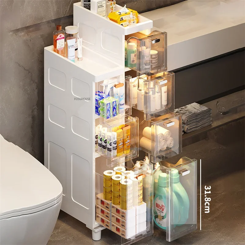 Bathroom Gap Storage Cabinet Multi-layer Storage Cabinet with Drawer Waterproof Dustproof Toilet Edge Organizer Home Furniture