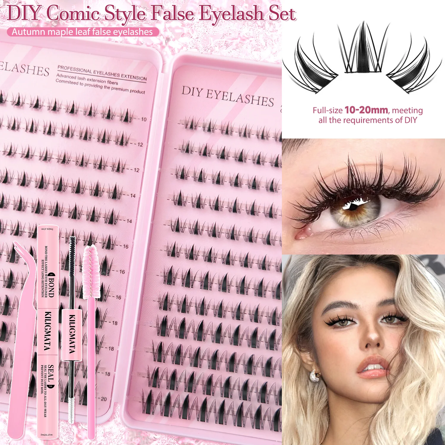 240 Stück Cluster-Wimpern, DIY-Wimpernbüschel für einen ultranatürlichen Look, wiederverwendbar, für Anfänger zum Auftragen von künstlichen Wimpern