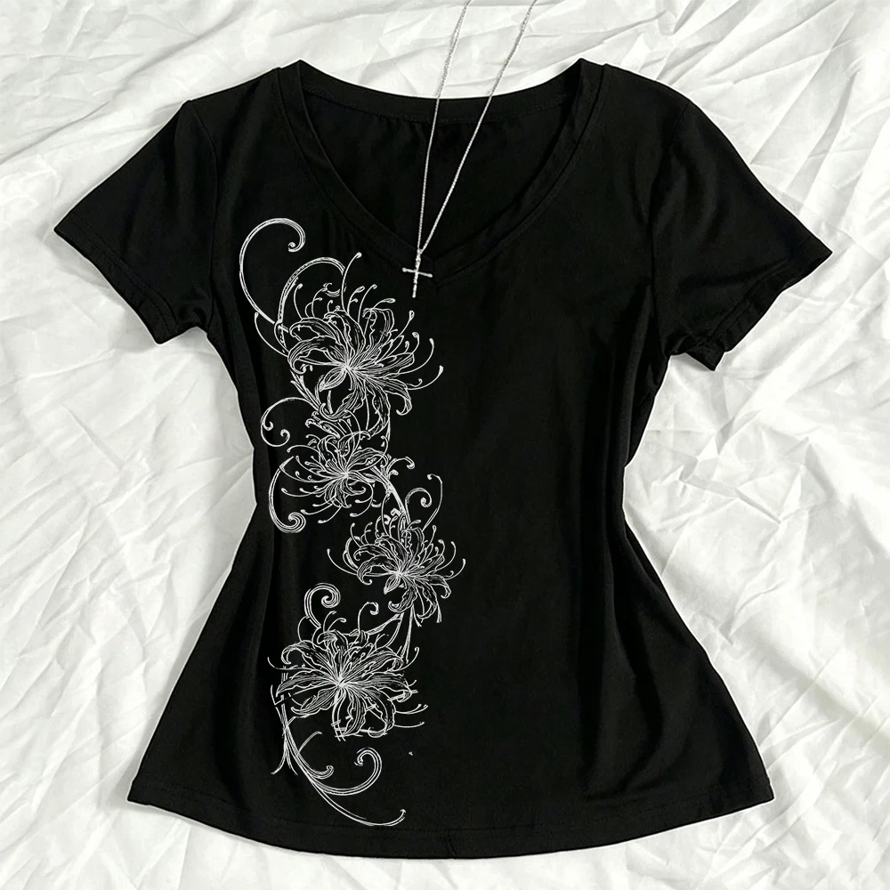 Girl Style 90s clothing retro top Y2k top women's T-shirt Kawaii clothing women's short sleeved 2026 summer autumn Emo
