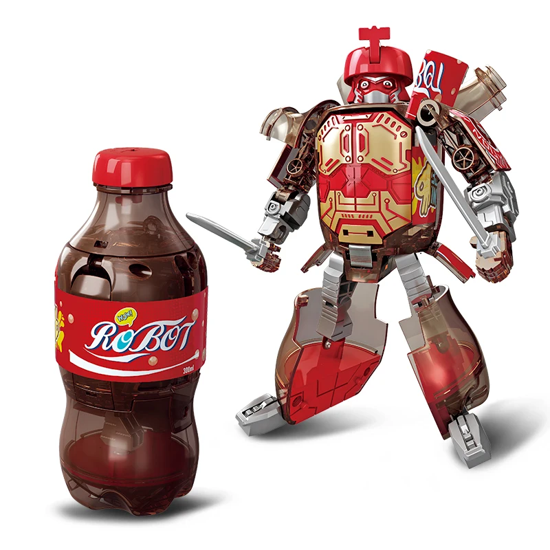 Soda Robot, Children'S Transformable Toy, Beverage Bottle, Cola, Mecha Model, Boy, Mobile Soda Warriorchildren'S Gift