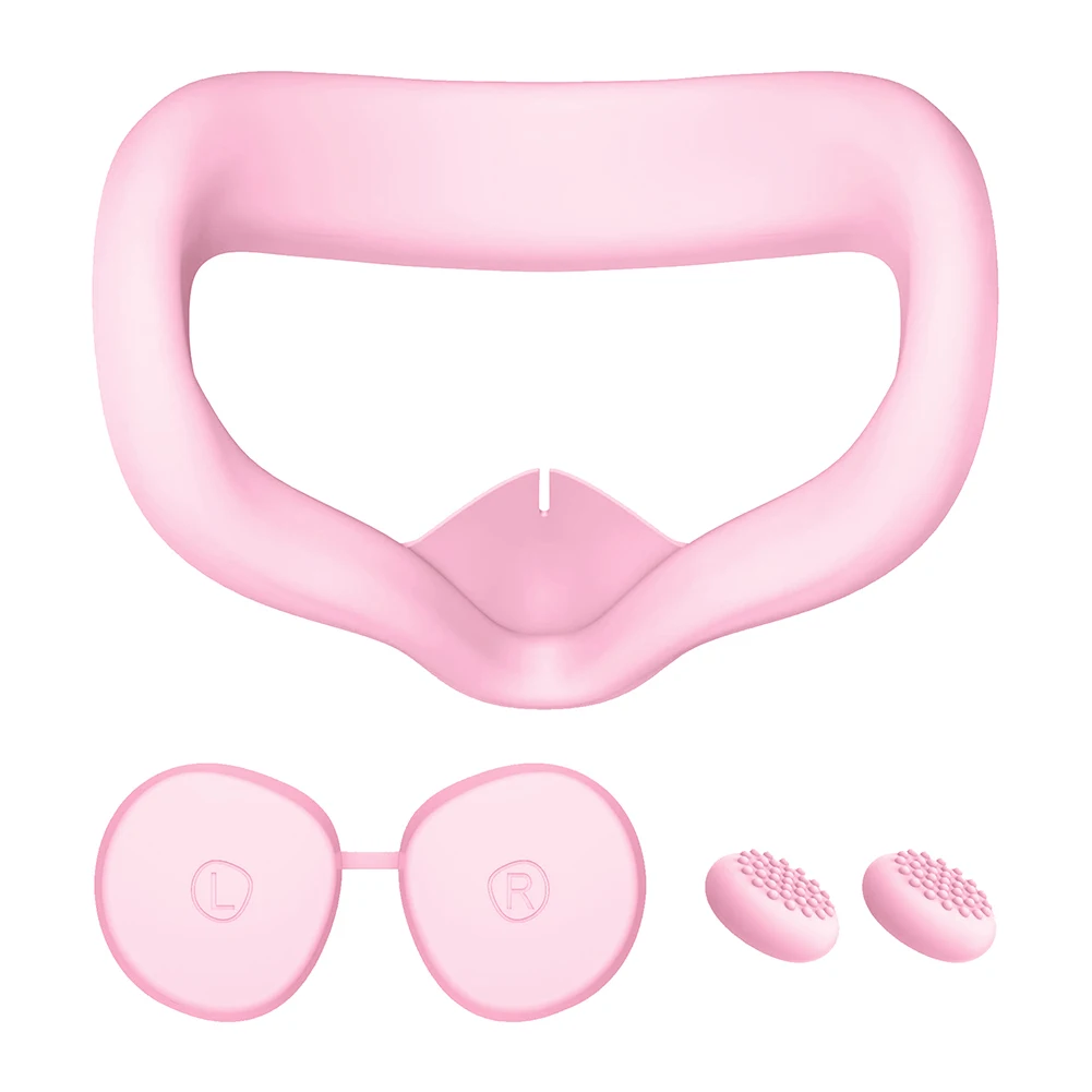 Zestaw silikonowych pokrowców na twarz Poduszka odporna na pot z pokrowcem na twarz i nakładkami na kciuki do zestawu słuchawkowego Meta Quest 3S VR