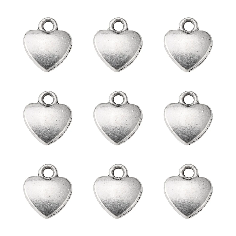 Generic 20 Pcs Heart Charm Pendants Style Alloy DIY Jewelry Making Charms for Women DIY Necklace Bracelet Earring Craft Making