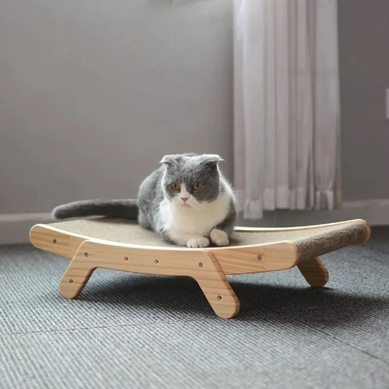 Wooden Cat Scratcher Scraper Detachable Lounge Bed 3 In 1 Scratching Post for Cats Training Grinding Claw Toys Cat Scratch Board