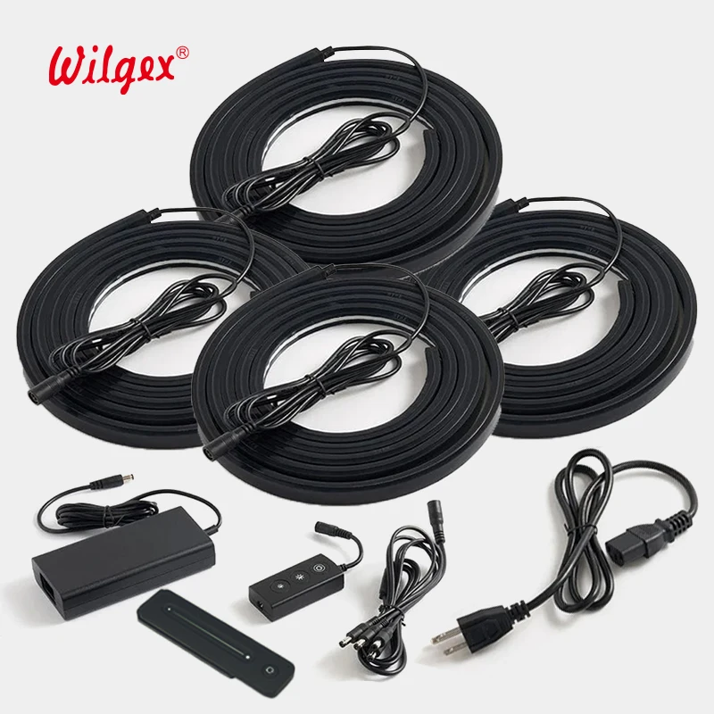 Led Strip Light Decorative Lighting Bedroom Neon Led Flex Ip65 Black Silicone 16x16mm Neon Flex Warm White Smart Home Light