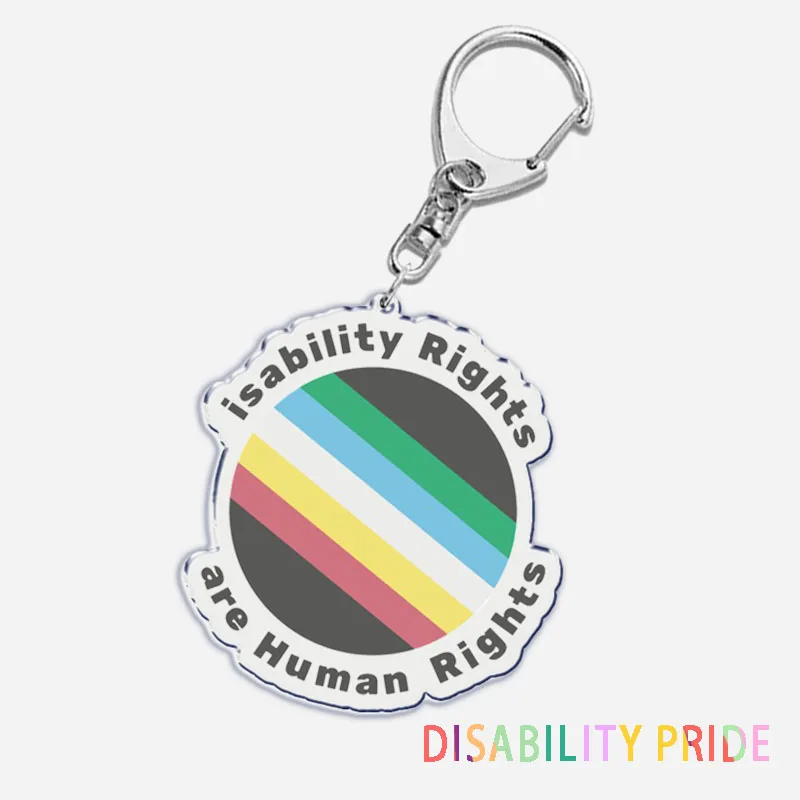 Disability Pride Neurodivergent Key Chain Keychains Ring for Accessories Bag Pendant Keyring Jewelry Autism Friends Gifts