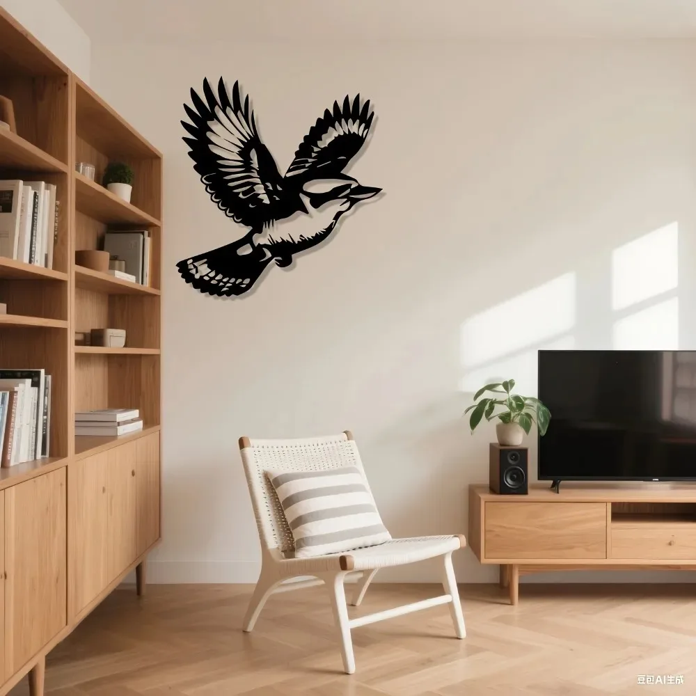 Vintage Iron Flying Kookaburra Wall Art, Realistic Metal Bird Sculpture, Nature-Themed Patio Bedroom Decor Gift for Bird Lover