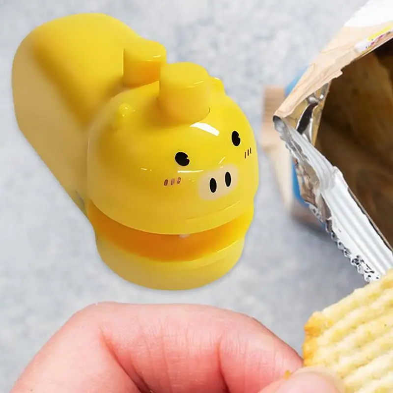 حقيبة الغذاء ختم يده السدادات الهواء التلقائي قابلة للشحن متعددة الوظائف فراغ تسرب الطعام تصميم لطيف الحيوان للتخزين